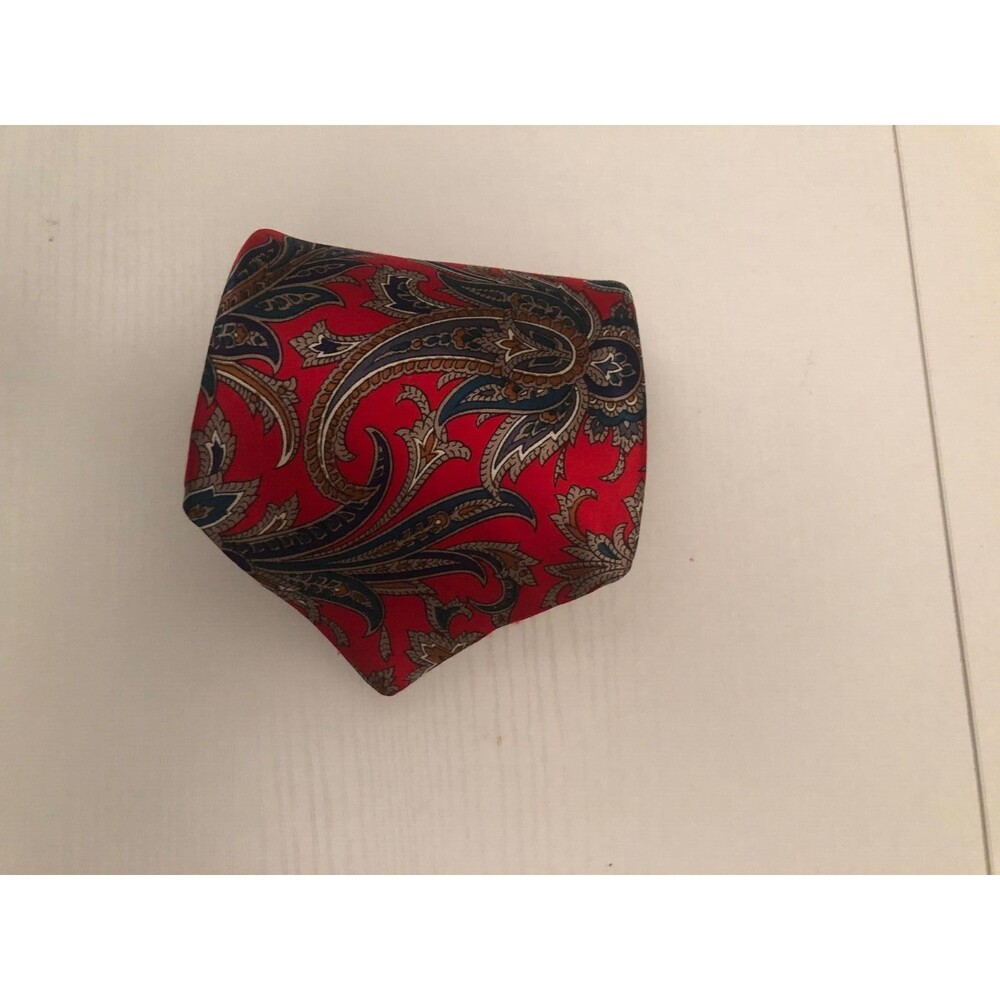 Stafford Executive Silk Tie Red Blue Black Geometric Men Necktie Long 58 x 4